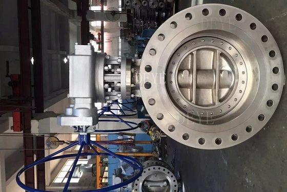 Double Flange Oil Gas Valve Triple Eccentric Butterfly Valve With Replaceable Seated